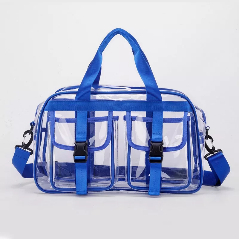 Bolsa de ombro feminina em PVC de cor sólida